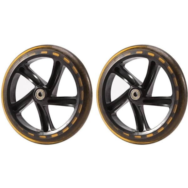 2 kappaletta skootterin pyörää 200 mm PU-materiaalia pyörän paksuus 30 mm ABEC-7 laakeri skootterin lisävarusteet, läpinäkyvä musta