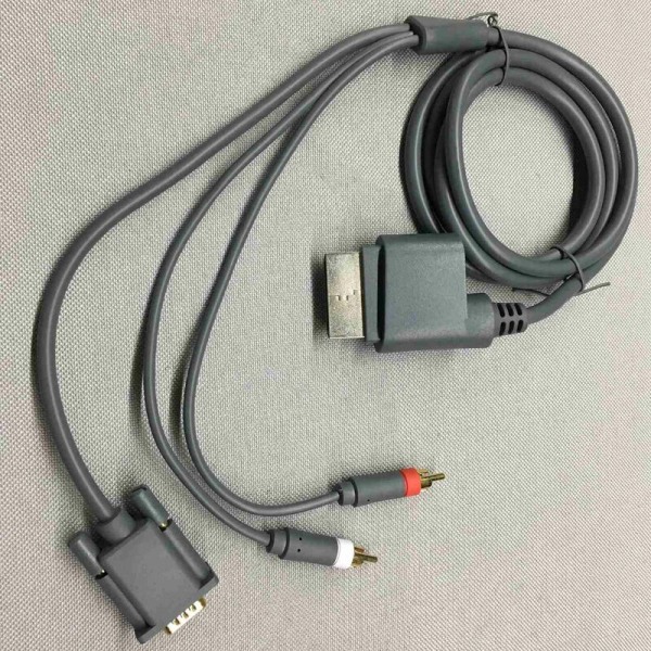 Kabel for XBOX360 til VGA-BOX, kabel for projektor-TV, lyd- og videokabel, VGA + 2 RCA, slank lyd- og videokabel