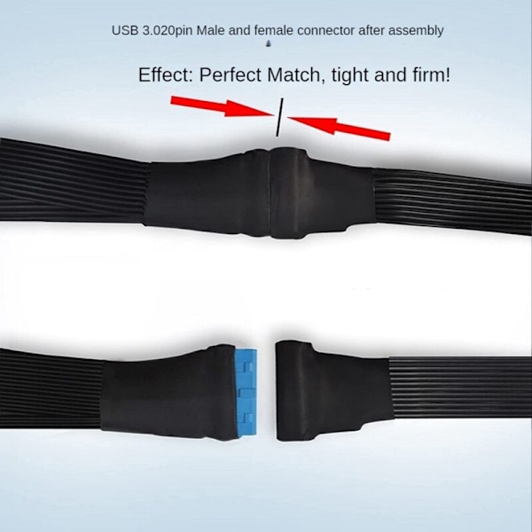 Moderkort USB 3.0 19PIN Header 1To2 Förlängningssplitterkabel 19Pin 20Pin Förlängningsheaderadapterkabel 15Cm