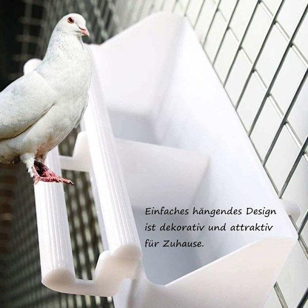 2-pack Hängande Fågelmatare, Fågelmatare, Vattenkopp, Matkopp, Burtillbehör, Vit-Fei Yu