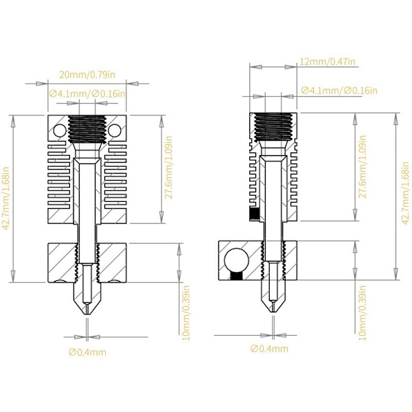 Uppgradera Hotend-monteringstyp av 24V 40W 3D-skrivarextruder, lämplig för 3D V2, 5:e, CR10 3D-skrivare