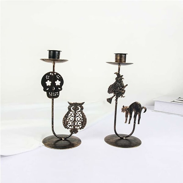 Ljusstakehållare, Kreativ Halloween Ljusstake Ornament Metall Ljusstativ Heminredning (storlek:3)