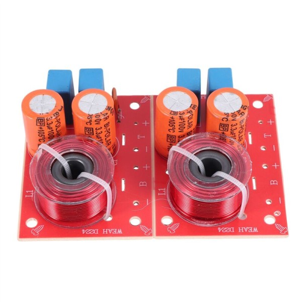 2 st 2-vägs 80W DIY högtalarfilterkrets Diskant Lågfrekvensdelare Bio Hifi Stereo Audio Crossover-filter