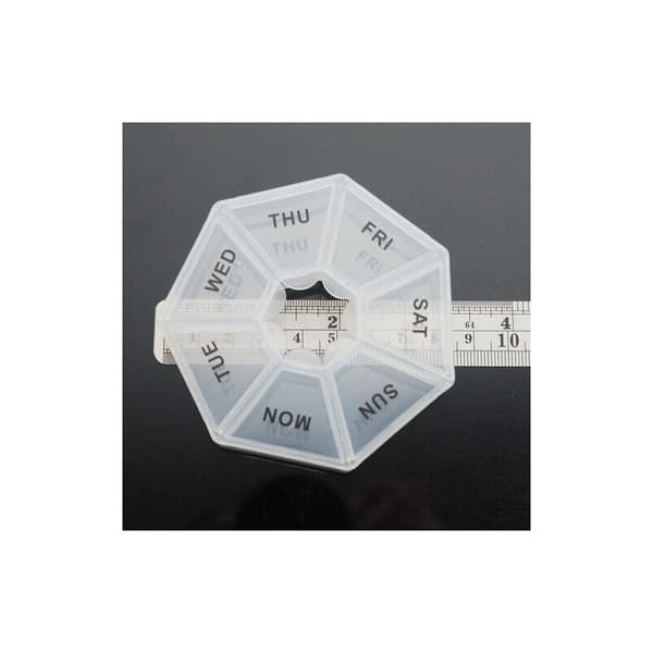 2-pack Rund pillerask Liten pillerask 7 dagar Mini 7-sidig pillerask Organizer pillerask