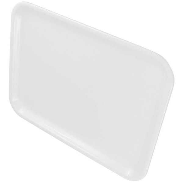 2 st 10 tum Långa Rektangulära Vita Plastserveringsbrickor