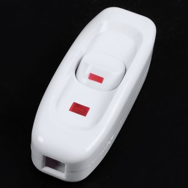 Kompakt hvit plast integrert ledningsswitch, lampeswitch,