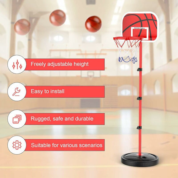 Basketbollställ för barn, 150 cm basketbollställ, höjdjusterbar basketkorg, mål, professionell mini-start för inomhus- och utomhusbruk - Fei Yu