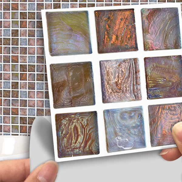18 kpl itseliimautuva sarja, mosaiikkilaattatarra itseliimautuva keittiön välitilan kylpyhuoneen laattatarrat sisustus vedenpitävä ihotikku PVC-laatat 10X10 cm