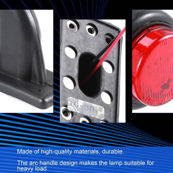 2 x LED 12V Traktor Sidomarkeringsljus Gul Röd Vit