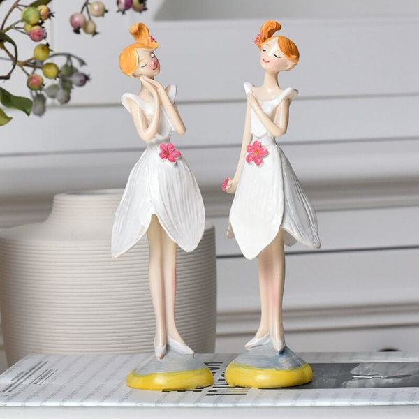Smukke harpiks håndværk fe figurer eventyr statue siddende statue kunst skrivebord fe bryllup dekoration B