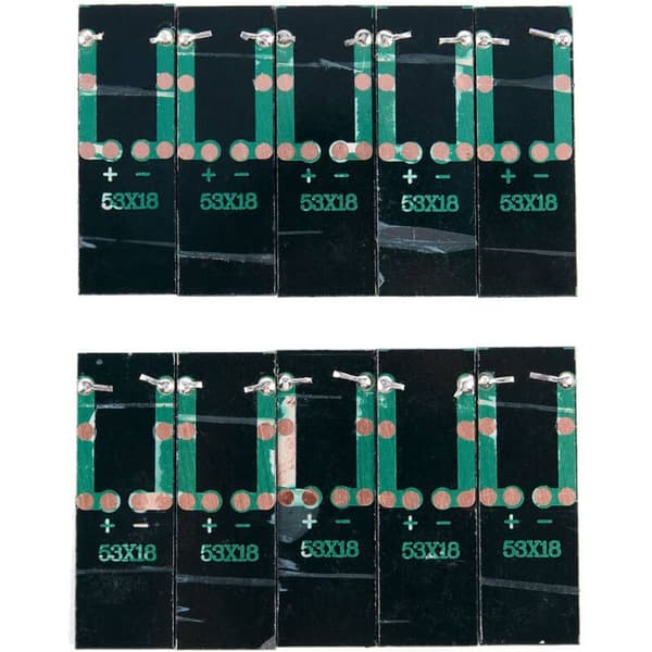 20 stk Mini Solcellepanel Nye 0,5V 100MA Solfotovoltaiske Paneler Batteriladermodul DIY 53 x 18 2,5mm