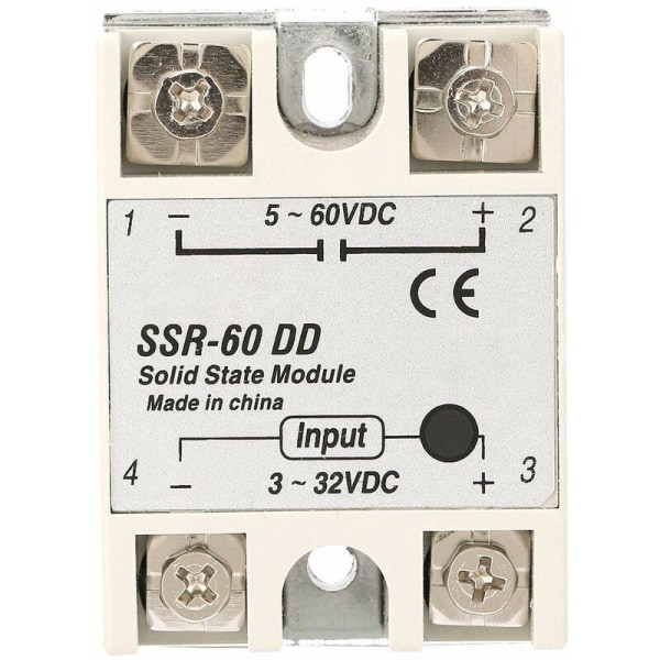 SSR-60DD Solid State Relé 60A Maskinkontroll DC-DC 3-32VDC til 5-110VDC Solid State Reléer