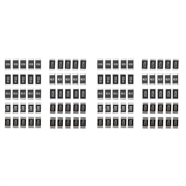 100 stk. Legeringsmodstand 2512 SMD Modstand Prøvesæt, R001 R002 R005 R008 R010 R015 R020 R025 R050 R100