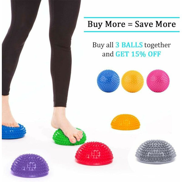DENUOTOP Fotmassageboll, Halv PVC Yogabollar Massageövning [Lila]-DENUOTOP