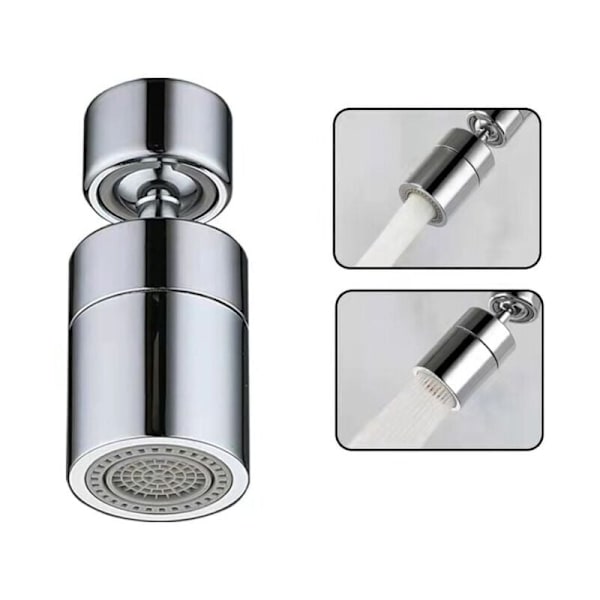 Bubblare och strålsamlare för kran, Kranbubblare (Silver), 360° Svängbar Kökskranmunstycke, 2 Lägen Kranbubblare Vattenbesparande, Strålsamlare Fil
