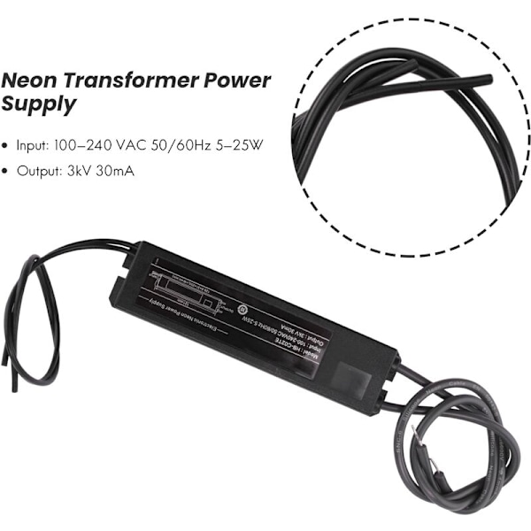 Lysforsyning Elektronisk Transformator Strømforsyning Hb-C02Te 3Kv 30Ma 5-25W Passer Til Alle Størrelser Glas Neon Lysskilt