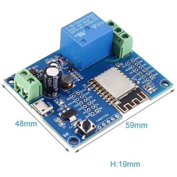 WIFI Relæstyringsmodul, DC 5V 8V-80V ESP8266 ESP-12F Trådløst Styringsmodul til IOT Smart