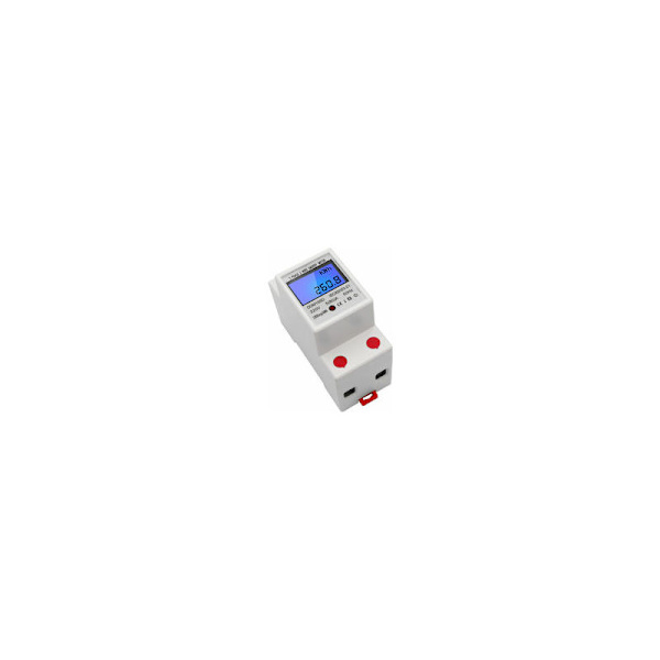 Elförbrukningssensor, EDF-mätare enfas DIN-skena energimätare 5-80A 220V 50Hz elektronisk kWh-mätare med LCD-bakgrundsbelysning digital display