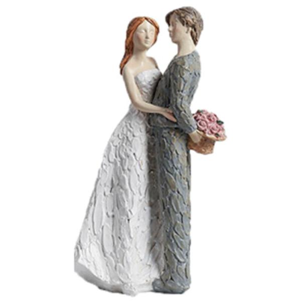 Simuleret kærlighedspar kys resin håndværk model statue dekoration bryllup ceremoni par dekoration-A