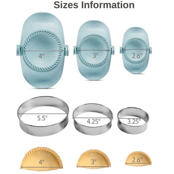 Dumpling Maker, Empanadas Press Mold Maker Set med Deigkutter, Dumpling Mold Set og Cutter for Pierogi, (Blå)