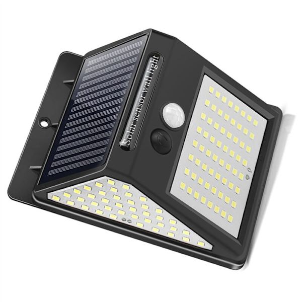 144 LED solcellelys udendørs solcellelamper med bevægelsessensor sollampe udendørs vandtæt lys