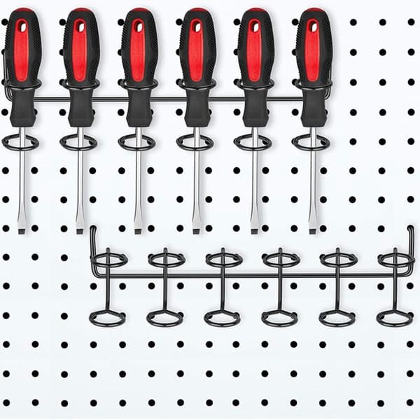 2 stk skrutrekkerholder Pegboard verktøyholder Multi-tilbehør Pegboard tilbehør Multi-ring verktøyholder for Pegboard