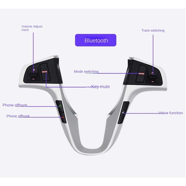 Til ratknappen lydmusik kontrolkontakt blå baggrundsbelysning med Bluetooth