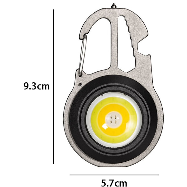 Multifunktionell Nyckelringslampa USB Laddning Mini Liten Ficklampa Utomhus Bärbar Arbetslampa utan magnet