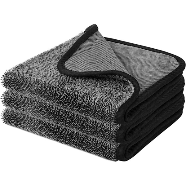 XXL Blank Badhandduk, Snabbtorkande Handduk 40x60cm, Duk för Att Torka Vatten i Duschen och Badrummet (3, Svart)