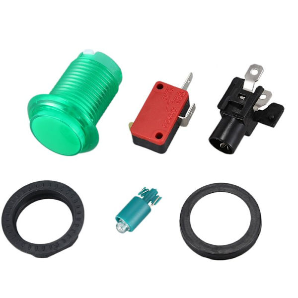Arcade Video Trykknappbryter Rund Opplyst Led-lampe 5V/12V Farge: Grønn