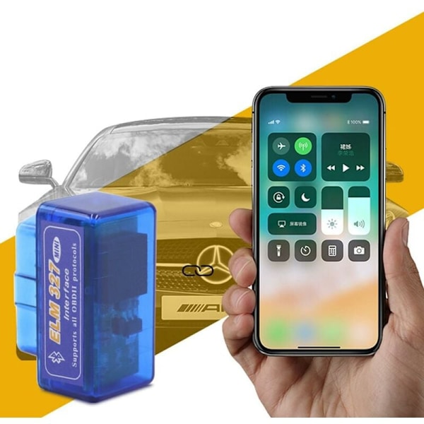 Mini Bluetooth OBD II Skanneradapter Bil EOBD Diagnostiskt Verktyg Kontrollera Motorfelkodläsare för Android