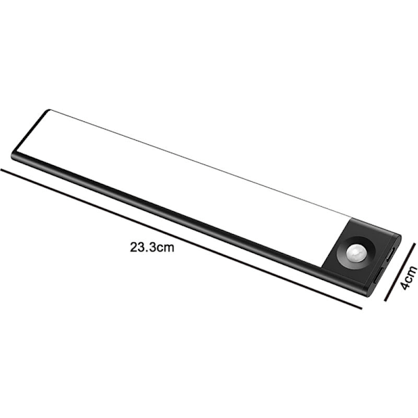 2 Pak Under Cabinet Lys med Bevægelsessensor og Genopladeligt Batteri Trådløst - Ultra Tynde Magnetiske LED Lys til Køkken, Skuffe, Trapper, Gang