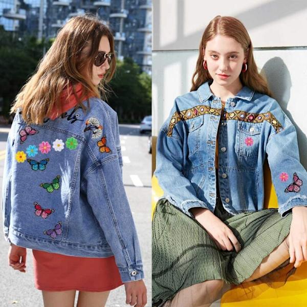 20 stk. Sommerfuglblomster Stryke-på-lapper Sy-broderi Applikasjoner for DIY Kunst Håndverk Dekor, Jeans, Jakker