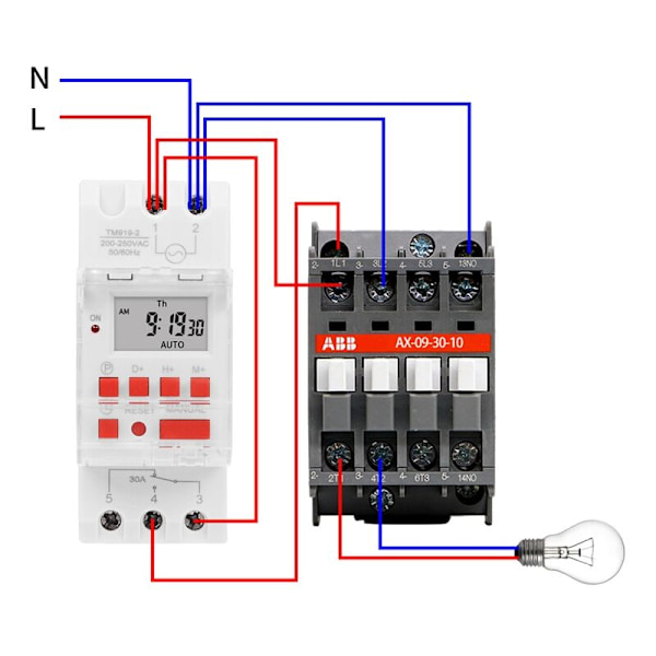 TM919B 12V 30A Programmerbar Digital DIN-Tidtakerbryter Automatisk Syklus Timing Controller for Lys, Vifter