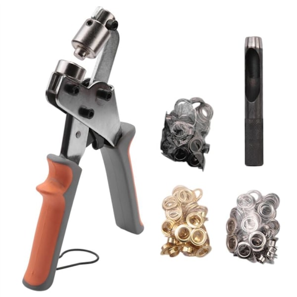 Ögleverktygssats med 10 mm öljetter Manuell handpress Handtång Metallögla för läderbälte Kläder Flagga