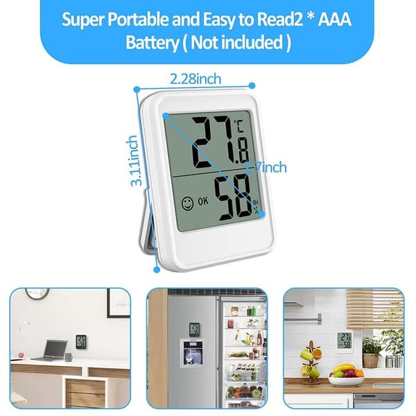 Termometer Hygrometer Hygrometer Inomhus Digital Termometer Mini LCD Termometer Fuktighetsmätare för Inomhus Vit