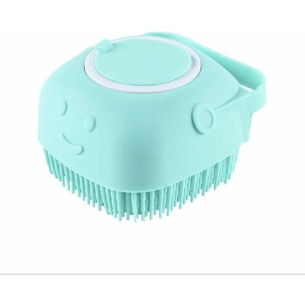 SiliCone badborste för baby dusch massage för barn Ultra-mjuk rengöringsborste (grön)-