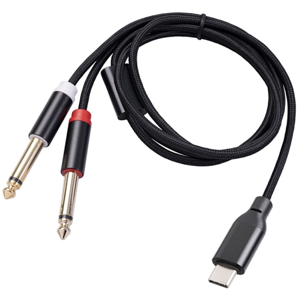 USB-C - 6,35 mm stereojakkihaarautinkaapeli, äänikaapeli älypuhelimelle, tabletille, kannettavalle tietokoneelle, vahvistimelle, miksauspöydälle