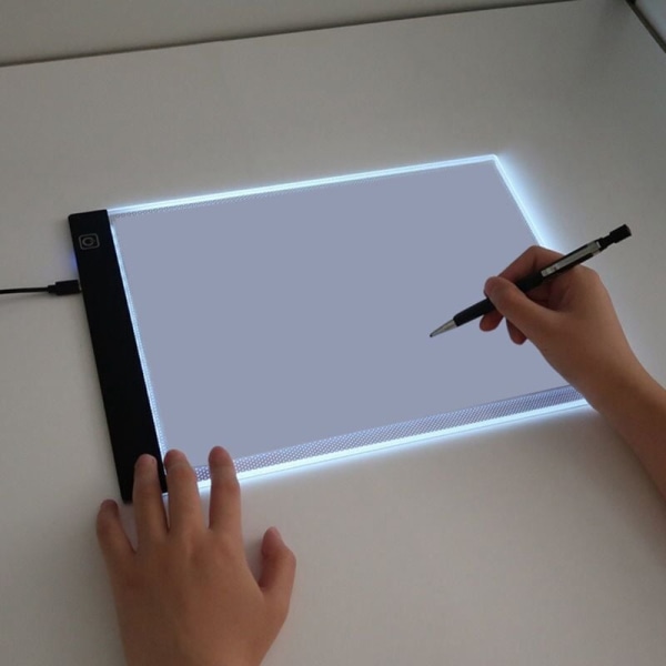 A4 Tre-nivåers dimbar LED-lysblokk Tegnebrett Pad Tracing Light Box Øyebeskyttelse Enklere for diamantmaleri