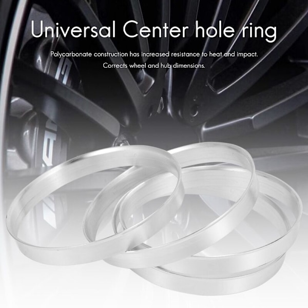 4 x Universal Aluminium Navhjul Ring Distanser 74.1mm O/D 72.6mm I/D