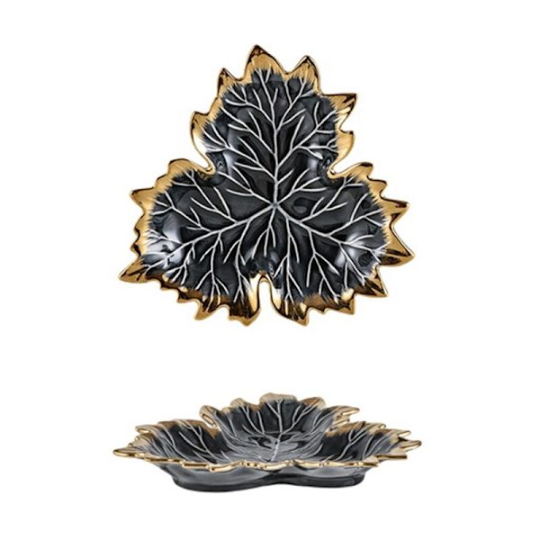 Phnom Penh Plate Maple Leaf Keramisk Oppbevaring Serveringsbrett Kake Dessertfat Organizer Stue Bordservice B