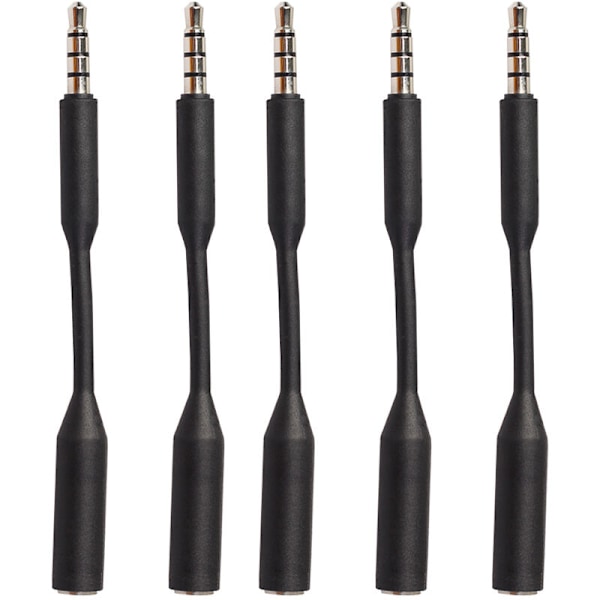 3,5 mm jackstik til hunstik lydforlængerkabel, 3,5 mm jackstik til telefoner, hovedtelefoner, tablets, pc og mere - 5 stk.