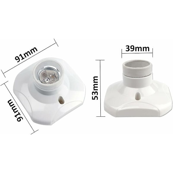 E27 Kattovalaisimen Pistorasia Ruuvilla Sisäseinävalaisimelle, AC 230V, E27 LED-Lamppupidike, Muovipohjainen E27 Pistorasia Garagille Työpajan Katolle, Pakkaus