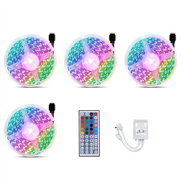 20M RGB-valonauha 3528 Vedenpitävä 1200 LED-joustava LED-valonauha 44 näppäimen kaukosäätimellä jouluvuoteen