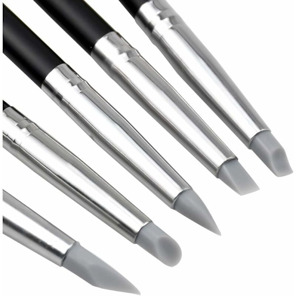5 stk. Fleksibel SiliCone Maling Pensel Ler Skulptur Pen Skulptur Pensler til Ler Shaper Gummi Spidser DIY Håndværk Modellering Værktøjer til Gravering Maleri