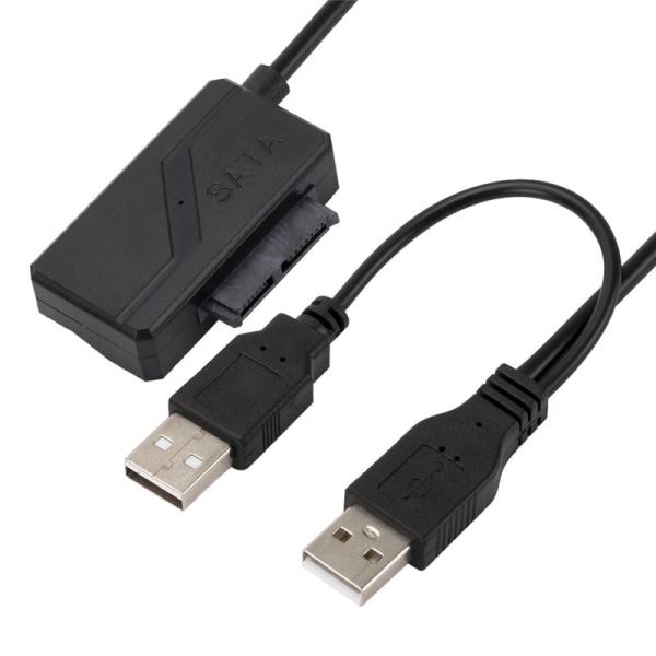 SATA7P+6P til USB2.0 til bærbar ekstern optisk drev kabinet datakabel nem SATA USB drevkabel med strømforsyning 30 cm