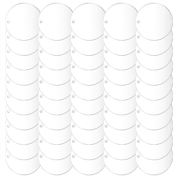 50 st 3 tum Acrylic Blanks med klart hål Cirkel Ornament Klart runt Acrylic Jul Ornament Blanks