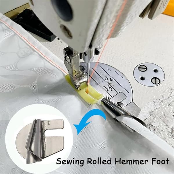 6 st rullade fållar, 5 mm-10 mm 6 storlekar rullade fållar symaskin pressarfot fållar