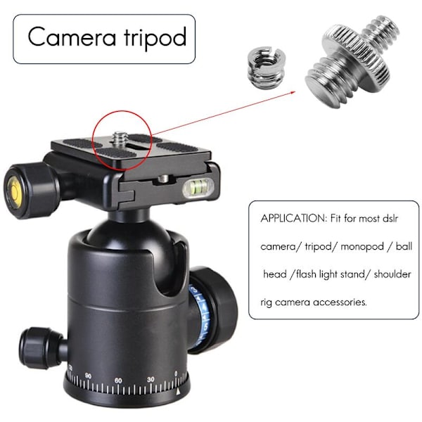 10 stk 1/4 tommers og 3/8 tommers kameraskrueadapter konverter gjengesett for monopod kulehode stativ lampeholder utstyr skuldre