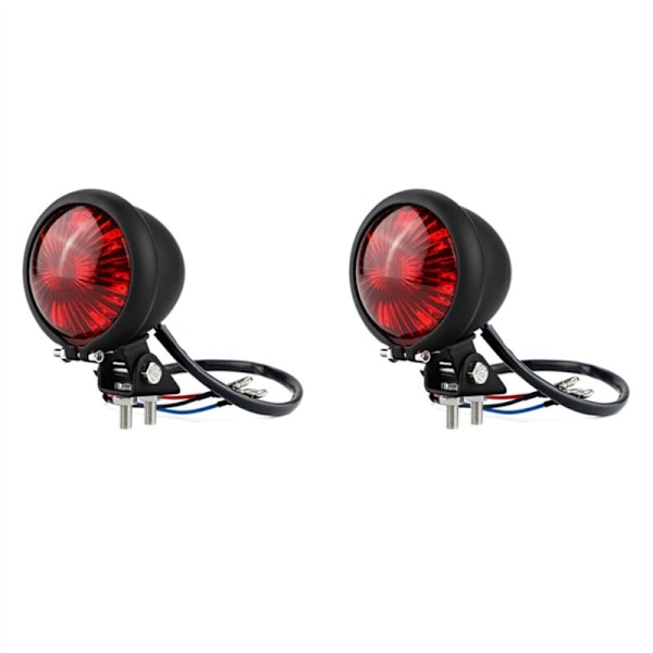 2X LED-bakljus för motorcykel, bromsljus, för Chopper Cafe, svart